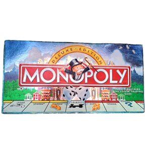 1998 Monopoly Deluxe Edition Parker Brothers Golden Tokens Missing Deed Holder